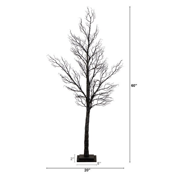 5-ft Pre-Lit Halloween Minimalist Twig Artificial Fall Tree with 240 Orange Purple LED Lights - SKU #T5161 - 1