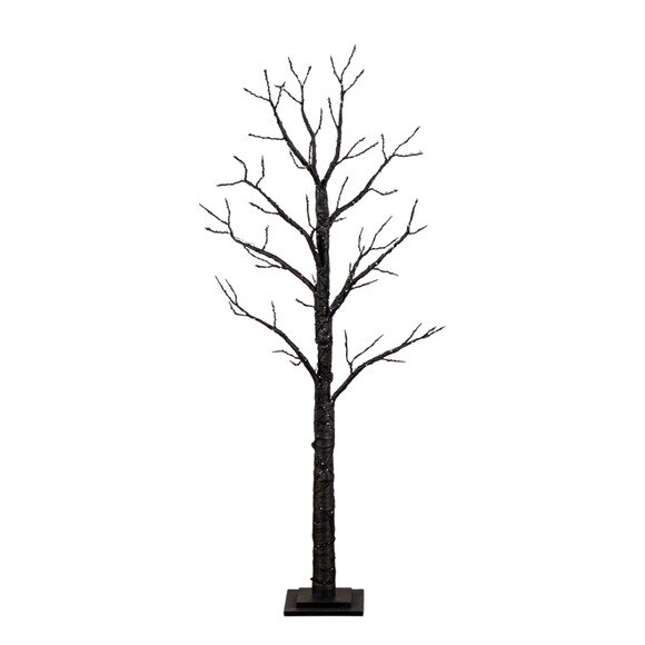 5-ft Pre-Lit Artificial Halloween Twig Tree with 360 Orange Purple LED Lights - SKU #T5163