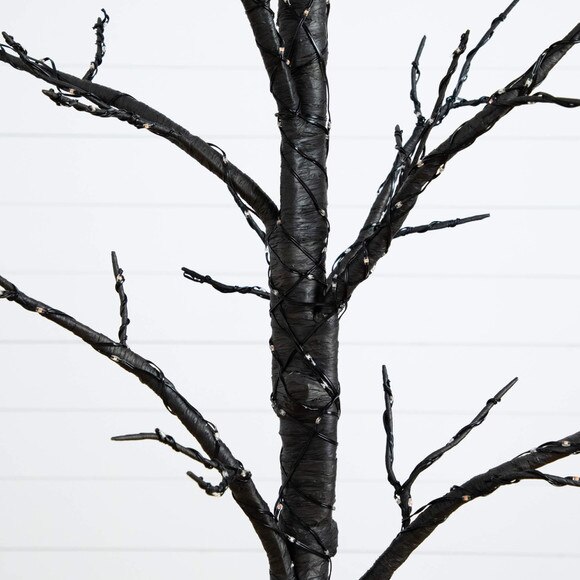 5-ft Pre-Lit Artificial Halloween Twig Tree with 360 Orange Purple LED Lights - SKU #T5163 - 2