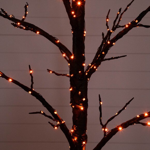 5-ft Pre-Lit Artificial Halloween Twig Tree with 360 Orange Purple LED Lights - SKU #T5163 - 4