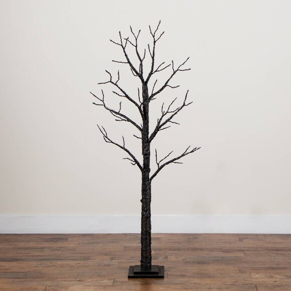 5-ft Pre-Lit Artificial Halloween Twig Tree with 360 Orange Purple LED Lights - SKU #T5163 - 10