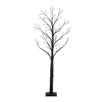 6-ft Pre-Lit Artificial Halloween Twig Tree with 480 Orange Purple LED Lights - SKU #T5164