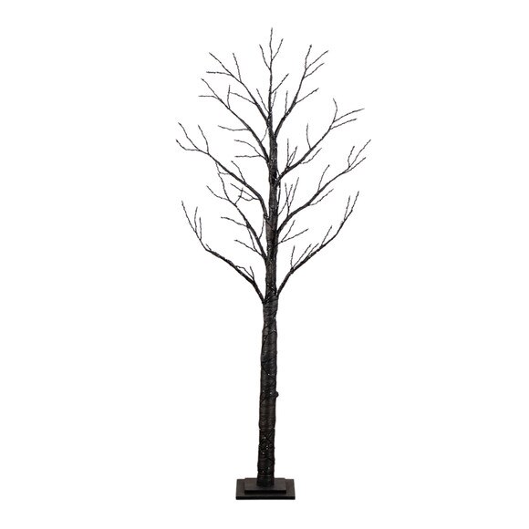 6-ft Pre-Lit Artificial Halloween Twig Tree with 480 Orange Purple LED Lights - SKU #T5164