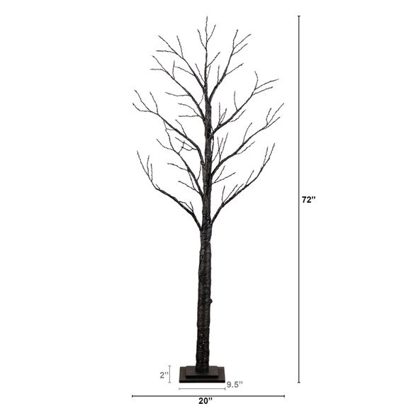 6-ft Pre-Lit Artificial Halloween Twig Tree with 480 Orange Purple LED Lights - SKU #T5164 - 1