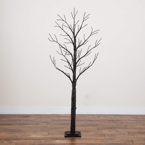 6-ft Pre-Lit Artificial Halloween Twig Tree with 480 Orange Purple LED Lights - SKU #T5164 - 9