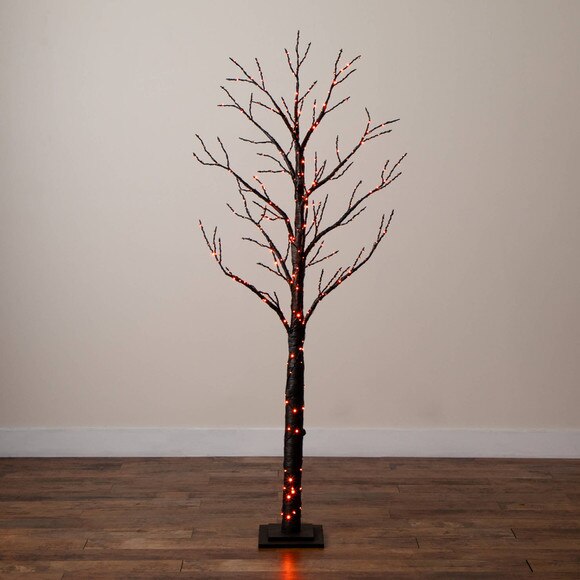 6-ft Pre-Lit Artificial Halloween Twig Tree with 480 Orange Purple LED Lights - SKU #T5164 - 10