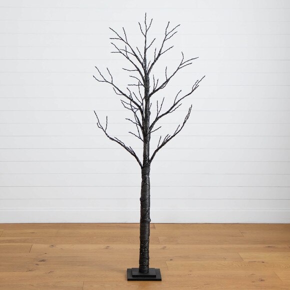 6-ft Pre-Lit Artificial Halloween Twig Tree with 480 Orange Purple LED Lights - SKU #T5164 - 12