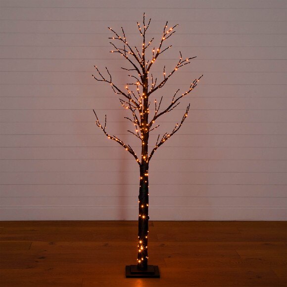 6-ft Pre-Lit Artificial Halloween Twig Tree with 480 Orange Purple LED Lights - SKU #T5164 - 13
