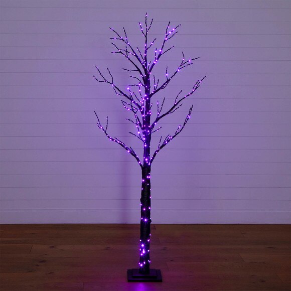 6-ft Pre-Lit Artificial Halloween Twig Tree with 480 Orange Purple LED Lights - SKU #T5164 - 14