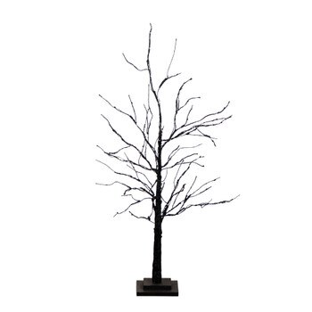 3-ft Pre-Lit Halloween Black Twig Artificial Tree with 80 Orange Purple LED Lights - SKU #T5165