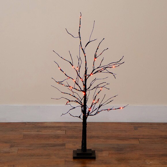 3-ft Pre-Lit Halloween Black Twig Artificial Tree with 80 Orange Purple LED Lights - SKU #T5165 - 10
