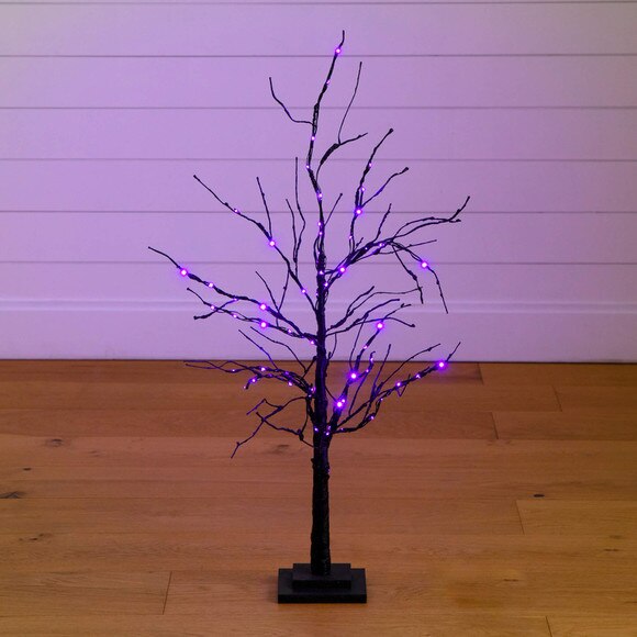 3-ft Pre-Lit Halloween Black Twig Artificial Tree with 80 Orange Purple LED Lights - SKU #T5165 - 13