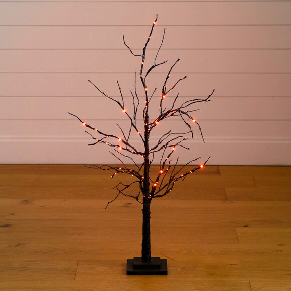 3-ft Pre-Lit Halloween Black Twig Artificial Tree with 80 Orange Purple LED Lights - SKU #T5165 - 14