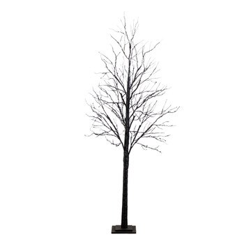 7-ft Pre-Lit Halloween Black Twig Artificial Tree with 390 Orange Purple LED Lights - SKU #T5168