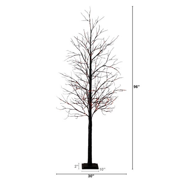 8-ft Pre-Lit Halloween Black Twig Artificial Tree with 510 Orange Purple LED Lights - SKU #T5169 - 1