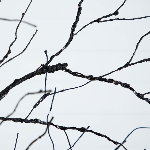 8-ft Pre-Lit Halloween Black Twig Artificial Tree with 510 Orange Purple LED Lights - SKU #T5169 - 2