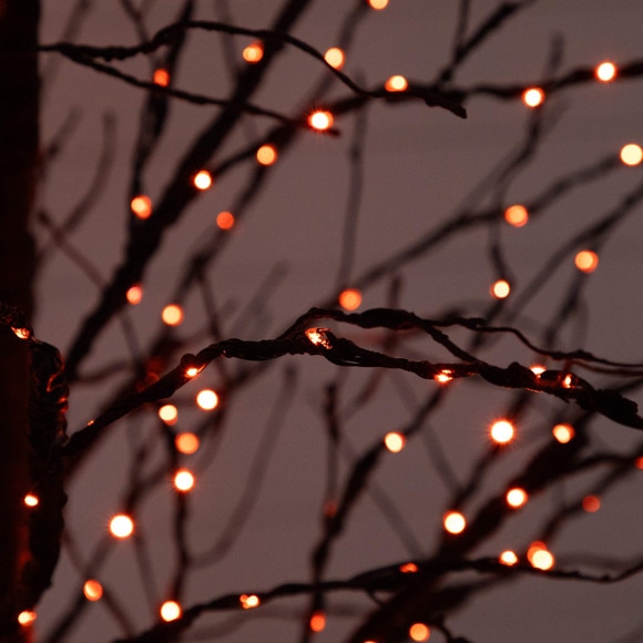 8-ft Pre-Lit Halloween Black Twig Artificial Tree with 510 Orange Purple LED Lights - SKU #T5169 - 7