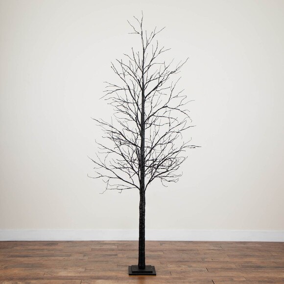 8-ft Pre-Lit Halloween Black Twig Artificial Tree with 510 Orange Purple LED Lights - SKU #T5169 - 11