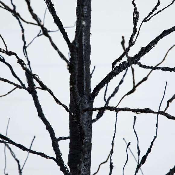 8-ft Pre-Lit Halloween Black Twig Artificial Tree with 510 Orange Purple LED Lights - SKU #T5169 - 14