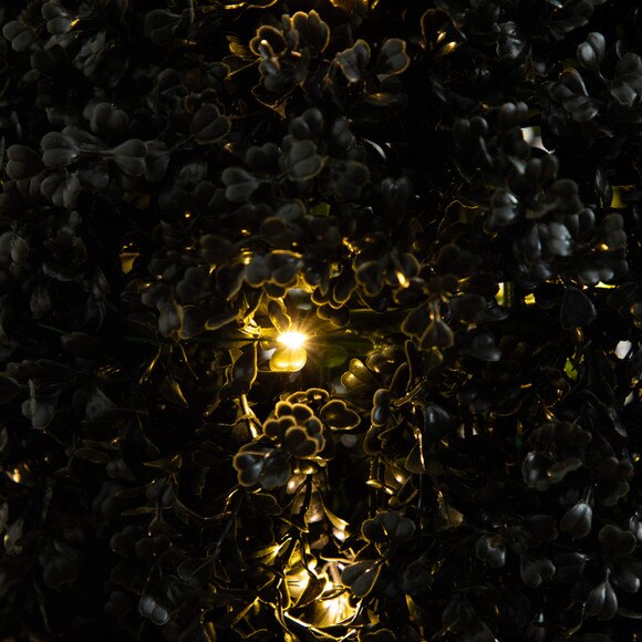 5-ft Pre-Lit UV Resistant Halloween Black Artificial Triple Ball Boxwood Topiary with LED Lights Indoor/Outdoor - SKU #T5175 - 5