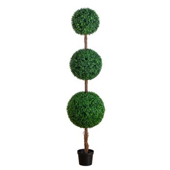 7-ft UV Resistant Artificial Triple Ball Boxwood Topiary Tree Indoor/Outdoor - SKU #T5181