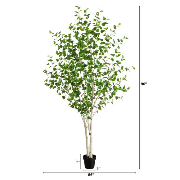 8-ft Artificial Birch Tree with Real Touch Leaves - SKU #T5186 - 1