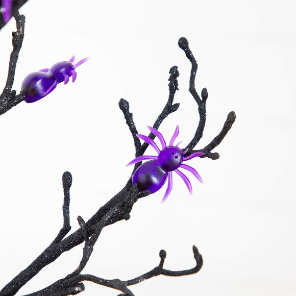 2-ft Pre-Lit Artificial Halloween Spider Twig Tree with 24 Purple LED Lights - SKU #T5195 - 4