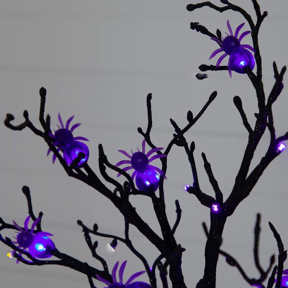 2-ft Pre-Lit Artificial Halloween Spider Twig Tree with 24 Purple LED Lights - SKU #T5195 - 7