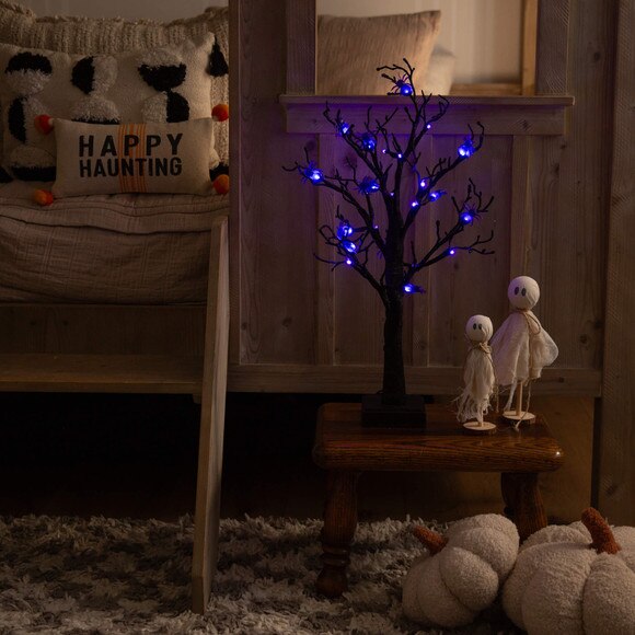 2-ft Pre-Lit Artificial Halloween Spider Twig Tree with 24 Purple LED Lights - SKU #T5195 - 10