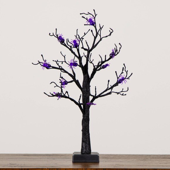 2-ft Pre-Lit Artificial Halloween Spider Twig Tree with 24 Purple LED Lights - SKU #T5195 - 11