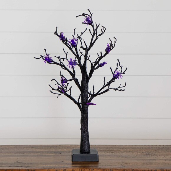 2-ft Pre-Lit Artificial Halloween Spider Twig Tree with 24 Purple LED Lights - SKU #T5195 - 13