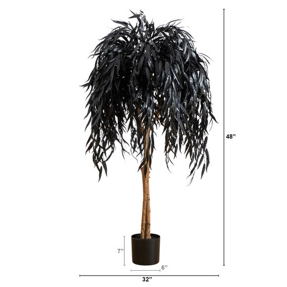 4-ft Artificial Halloween Black Willow Tree - SKU #T5196 - 1
