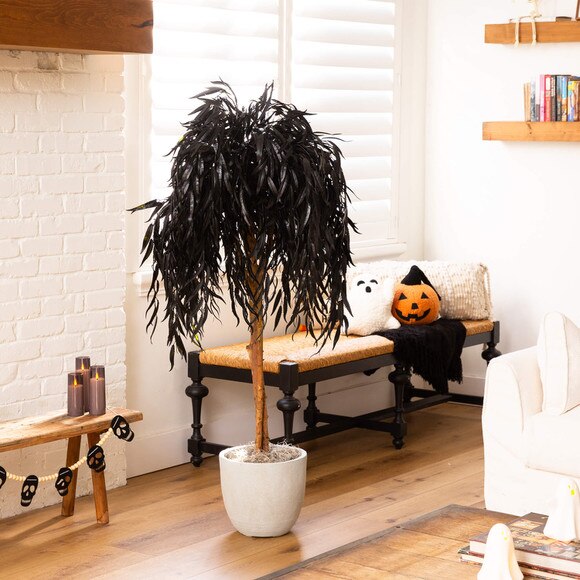 4-ft Artificial Halloween Black Willow Tree - SKU #T5196 - 5