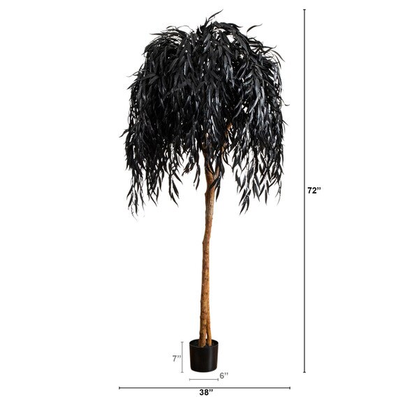 6-ft Artificial Halloween Black Willow Tree - SKU #T5197 - 1