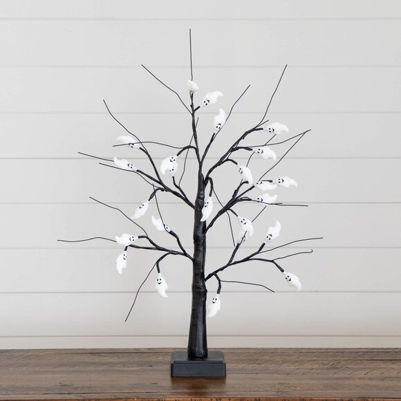 2-ft Pre-Lit Artificial Halloween Ghost Twig Tree with 24 Purple LED Lights - SKU #T5198 - 10
