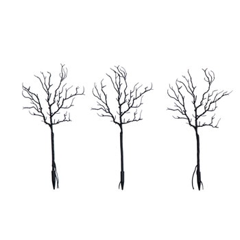14-in Pre-Lit Artificial Halloween Black Twig Branches with 45 Orange LED Lights and Integrated Ground Stake - Set of 3 - SKU #T5201