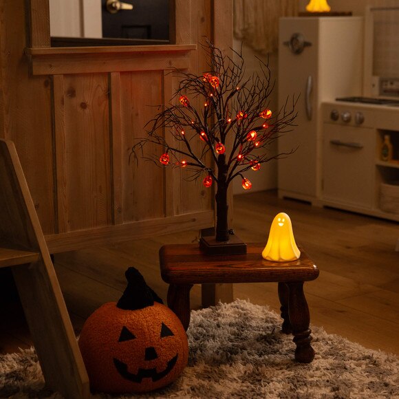 22-in Pre-Lit Artificial Halloween Brown Twig Tree with 12 Orange LED Pumpkin Shaped Lights - SKU #T5202 - 10