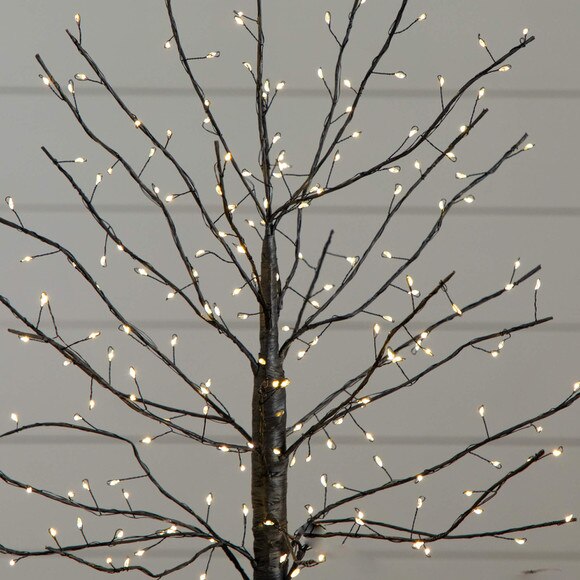 2-ft Pre-Lit Artifiical Halloween Black Twig Tree with 210 Warm White Fairy Copper Wire LED Lights - SKU #T5203 - 3