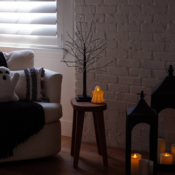 2-ft Pre-Lit Artifiical Halloween Black Twig Tree with 210 Warm White Fairy Copper Wire LED Lights - SKU #T5203 - 6