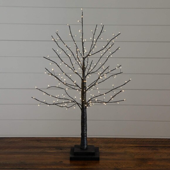 2-ft Pre-Lit Artifiical Halloween Black Twig Tree with 210 Warm White Fairy Copper Wire LED Lights - SKU #T5203 - 11