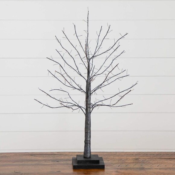 2-ft Pre-Lit Artifiical Halloween Black Twig Tree with 210 Warm White Fairy Copper Wire LED Lights - SKU #T5203 - 12