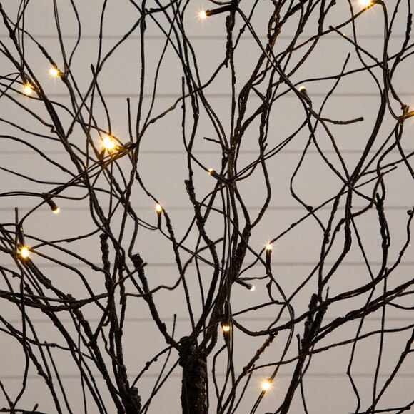 5-ft Pre-Lit Artificial Halloween Black Twig Tree with Bats and 50 Warm White LED Lights - SKU #T5205 - 9