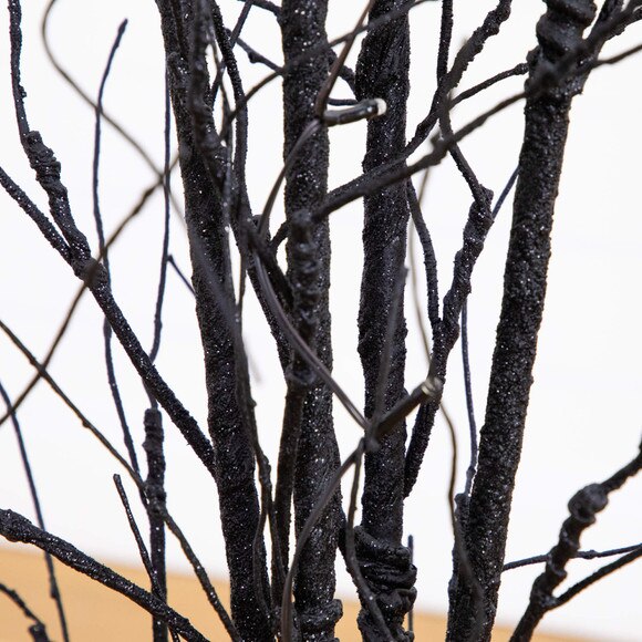 5-ft Pre-Lit Artificial Halloween Black Twig Tree with Bats and 50 Warm White LED Lights - SKU #T5205 - 10