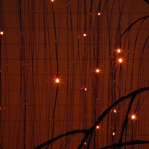 7-ft Pre-Lit Artificial Halloween Black Willow Tree with 600 Purple and Orange Dual Color LED Lights - SKU #T5206 - 4