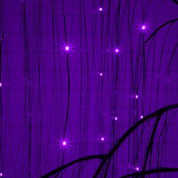 7-ft Pre-Lit Artificial Halloween Black Willow Tree with 600 Purple and Orange Dual Color LED Lights - SKU #T5206 - 8