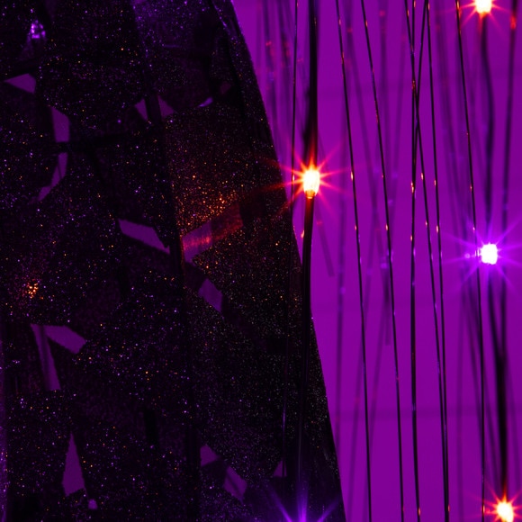 7-ft Pre-Lit Artificial Halloween Black Willow Tree with 600 Purple and Orange Dual Color LED Lights - SKU #T5206 - 10