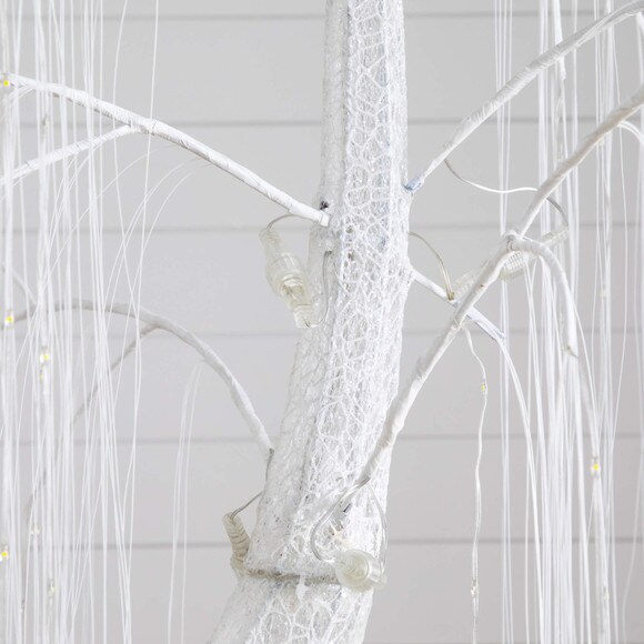 7-ft Pre-Lit Artificial White Willow Christmas Tree with 400 Cool White LED Light - SKU #T5207 - 2