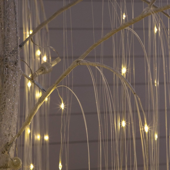 7-ft Pre-Lit Artificial White Willow Christmas Tree with 400 Cool White LED Light - SKU #T5207 - 6