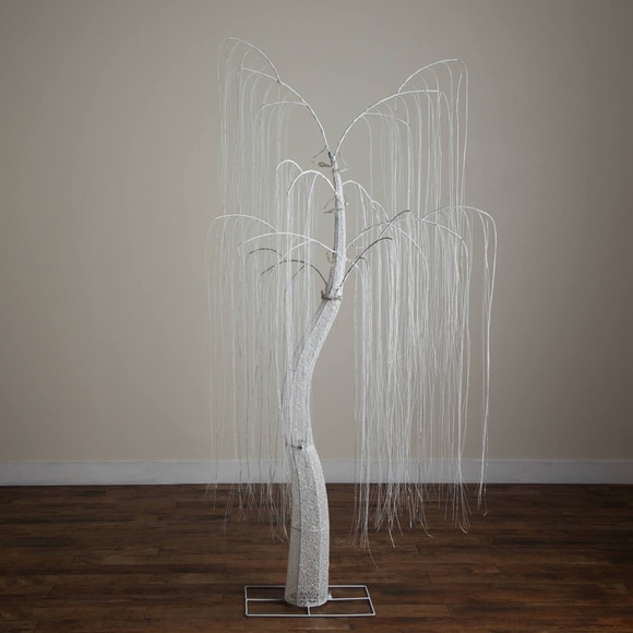 7-ft Pre-Lit Artificial White Willow Christmas Tree with 400 Cool White LED Light - SKU #T5207 - 12
