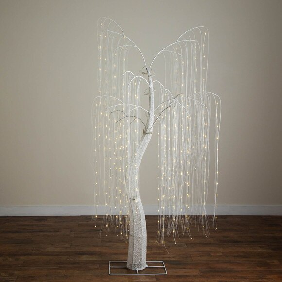 7-ft Pre-Lit Artificial White Willow Christmas Tree with 400 Cool White LED Light - SKU #T5207 - 13